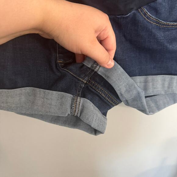 Time & Tru Maternity Belly Band Jean Shorts Womens Size XL / 16 - 18 Rolled Cuff - Picture 2 of 9